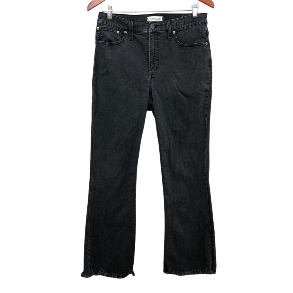 Madewell Cali Demi-Boot Jeans Womens 29 8 Black Stretch Denim Edgy Rocker